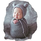 Vemonllas Newborn Baby Photography Props Outfits Hat Long Ripple Wrap Set for Boys Girls Photography