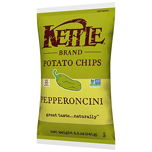 Kettle Brand Potato Chips, Pepperoncini, 8.5 Ounce (Pack of 12