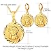 Women's Jewelry Set of 18K Gold Plated Jeusus Christ Medal Pendant Necklace Earrings