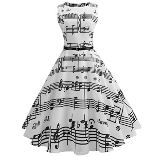 Vintage Printing Dress,Clearance! AgrinTol Women Casual Vintage Printing Bodycon Sleeveless Evening Party Prom Swing Dress