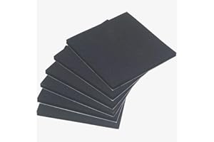 TSURPCAO 6 Pcs Black Adhesive Foam Padding 1/4 in Thick X 4in X 4in, Neoprene Foam AntiVibration Pads,Self Stick Anti-Slip Adhesive Anti Vibration Foam Pad (6, 4In*4In*1/4In)