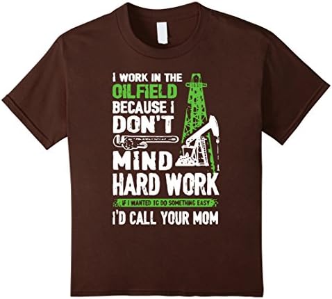 Kids Oilfield Shirts - Oil Field T-Shirt 10 Brown