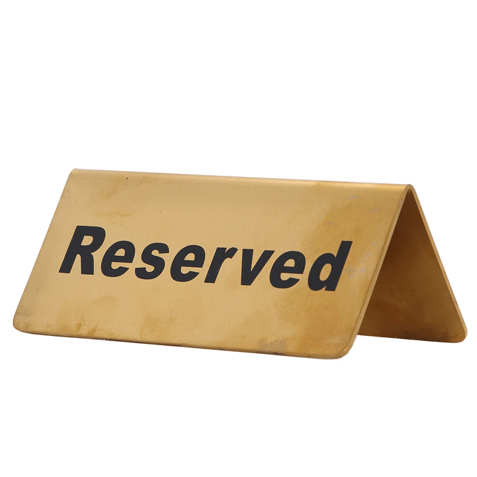 TOPINCN Metal Table Top Sign, Double Sided Reserved Seat Signs Table Tents Sign, Stainless Steel Gold Tabletop Sign Decor for Party Wedding Hotel Restaurant Meeting (Reserved)