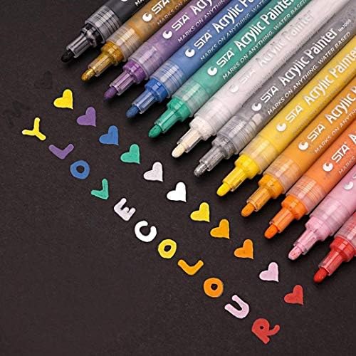Erholi Propylene Marker Pen Non-Toxic Odorless Waterproof Paint Drawing Pen Permanent Markers（1 PCS/Random Colors）