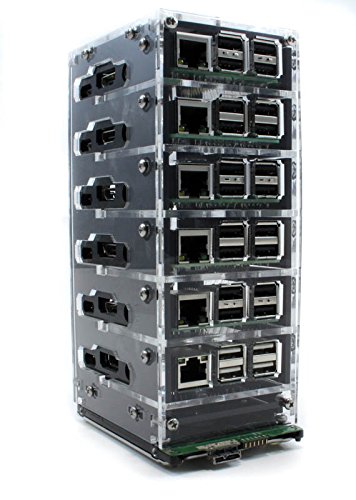 Bramble Box: 4 or 6 Stack Fan CASE for Raspberry Pi3, Pi2 & PiDrive (Black Ice or Wood) ~ by C4Labs (6 Stack, Black Ice)