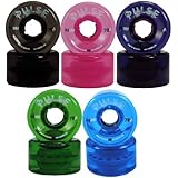 Atom Skates Pulse Outdoor Quad Roller Wheels 78A, Green, Set of 8, 65mm x 37mm