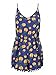 PERSUN Women's V-neck Pineapple Pom Poms Romper Playsuit
