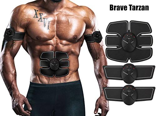 Brave Tarzan Muscle Toner, Abdominal workouts Fitness Portable AB Machine Abdominal Toning Belt EMS Training ABS Trainer Wirless Muscle Toning for Abdomen/Arm/Leg for Men or Women exercise abs belt