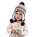 Home Prefer Boys Girls Kids Christmas Hats Soft Brocade Knitted Cap Cute Ear Flap Beanie with Pom M
