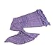 GoodStore Mermaid Tail Blanket for Kids, Toddler Polyester Crochet Knitting Sleeping Bag Blanket, Soft Warm and Cozy in Sofa Bed (Purple 135x65 cm / 53x25.5 inch)