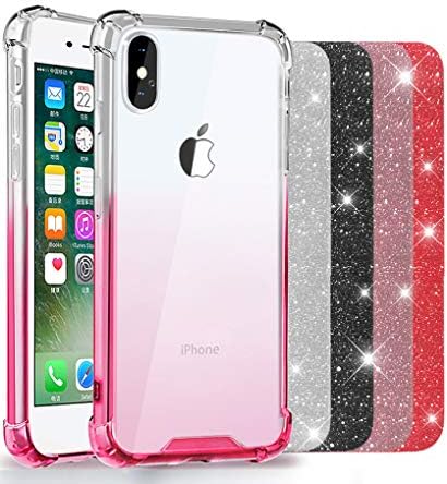 ANOLE Compatible Apple iPhone Xs/X Case, Slim Gradient Soft TPU & Hard Clear