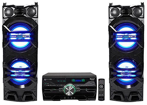 2-Technical-Pro-Dual-10-1500w-Speakers-wLED-Lights-DVD-Receiver-Amplifier