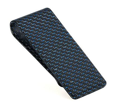 CL Carbonlife(TM) Carbon Fiber Glossy Money Clip Credit Card Business Card Holder Blue M