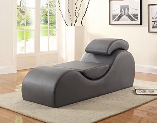 US Pride Furniture Yoga Modern Faux Leather Curved Lounge Chaise
