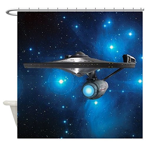 CafePress - STARTREK 1701A PLEIADES - Decorative Fabric Shower Curtain