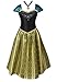 Cokos Novelty Adult Women Frozen Anna Elsa Coronation Costume (XS, Green)