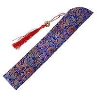 Rhfemd Silk Folding Chinese Hand Fan Bag with Tassel Dustproof Holder Protector Pouch Case Cover Retro Style