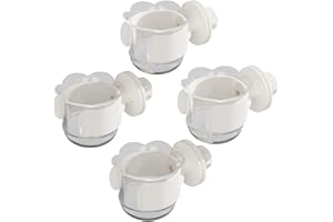 YOOSO WING 2pcs/4pcs PET Bird Bowls with Clamp, Bird Cage Feeder, Durable Water Bowl, Feeding Cups, Water Feeder for Cockatiel, Parakeet, Macaw, Finches, Lovebirds, Small Animals Gray (White, 4pcs)