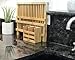 Bamboo Dish Drying Rack - Foldable And Collapsible Eco Friendly Plate Dryer With Detachable Utensil Holder