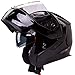 Dual Visor Modular Flip up Gloss Black Motorcycle Snowmobile Helmet DOT (S)