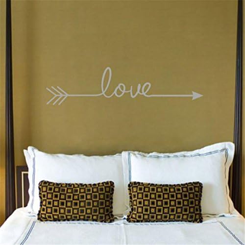 HN Love Arrow Decal Living Room Bedroom Vinyl Carving Wall Decal Sticker for Home Decoration (gray)