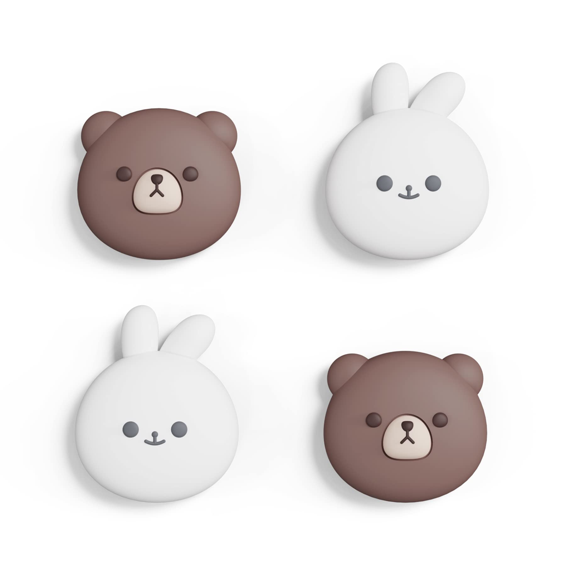 playvital Joystick Caps for Nintendo Switch, Thumbstick Grips for Switch Lite, Analog Cover for OLED Joycon Thumb Grip Caps - Chubby Bear & Smiley Bunny