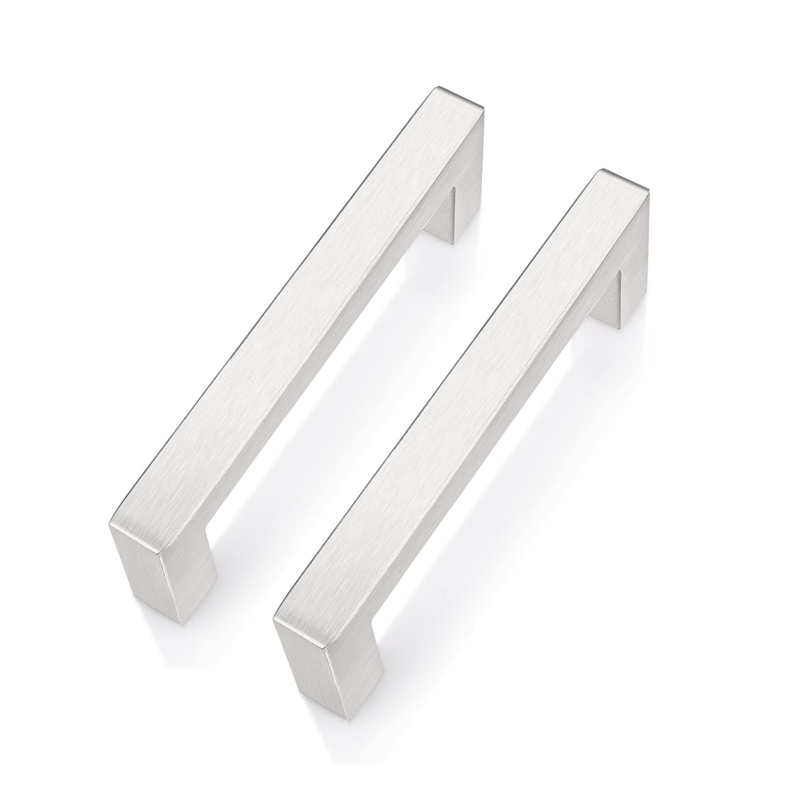 PinLin 5 Pack Kitchen Cabinet Door Handles Stainless Steel Bedroom Drawer Cupboard Pulls Hole Centre 96mm Width 12mm Brushed Steel Square T Bar Handle