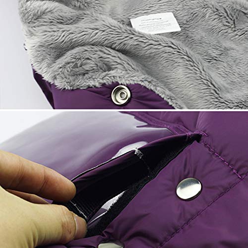 Fleece Stroller Hand Muff, BETITETO Winter Anti-Freeze Gloves for Baby Stroller Jogger Pram Water Resistant Warmer Gift for Parents and Caregivers (Purple - Upgrade Version) - Thumbnail 4