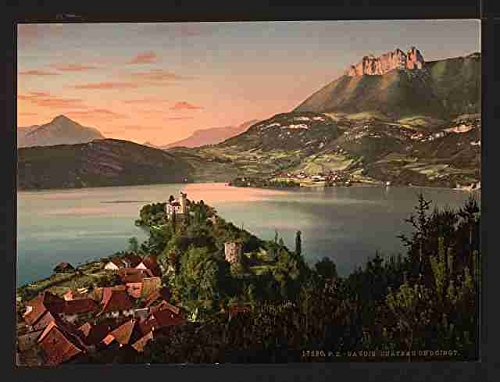 Plaque métal-Chateau de Duingt Annecy A4 12 x 8 en Aluminium Motif