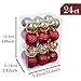 Valery Madelyn 24ct 80mm Luxury Red Gold Shatterproof Christmas Ball Ornaments Decoration,Themed with Tree Skirt(Not Included)