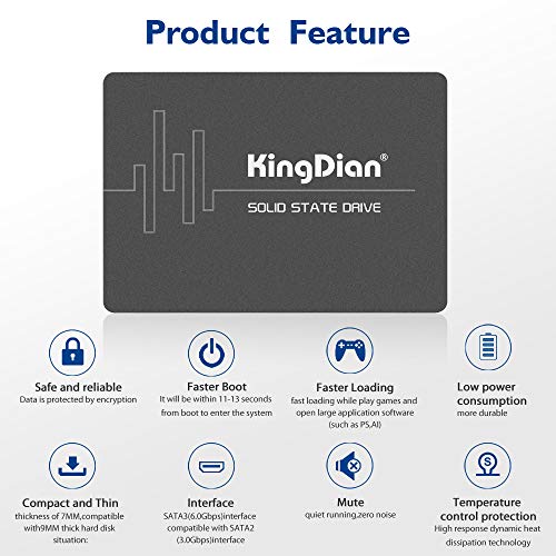 KingDian 60GB 120GB 240GB 480GB 1TB 2TB SATA3 SSD Hard Dive for PC and Laptop (S280 1TB)