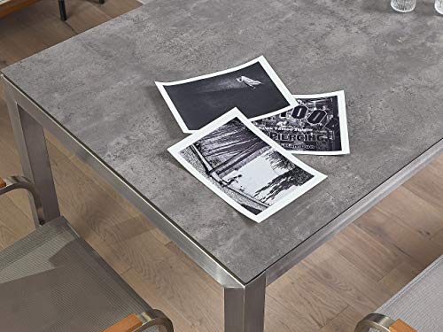 Trendy Gartenmöbel Set Tisch 180 cm in Betonoptik 6 Stühle in Weiß Grosseto – Bild 7