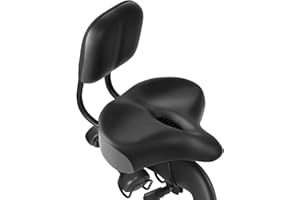 MOONCOOL Backrest Saddle Bike Seat with Backrest, 11.5" x 9.5" Bicycle Tricycle Saddle Seat with Back Support, Oversize Comfo