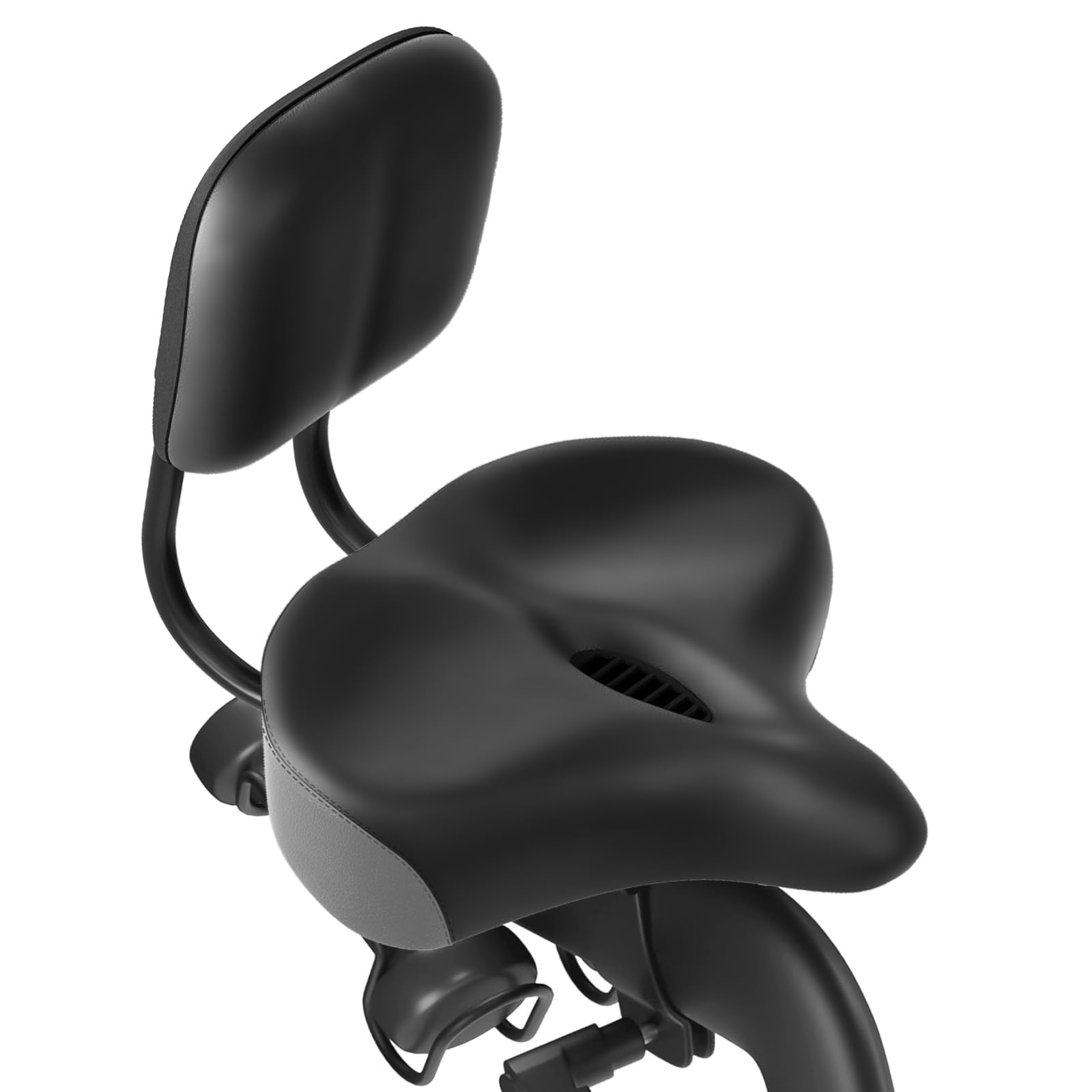 Photo 1 of MOONCOOL Oversized Bike Seat with Adjustable Backrest, 13" × 11.8" Wide Padded Saddle for Bicycles, Tricycles & Exercise Bikes, Memory Foam & Shock-Absorbing, Waterproof PU, Fits 7/8" Seat Posts