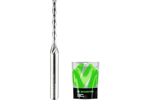 SHARPRO Extra Long 1/8 Router Bit 1/4 Shank, Spiral Upcut Router Bits 1/4 Inch Shank 1/8 Inch Cutting Dia. 1-1/4'' CL. 3'' OV