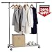 Lifewit Commercial Grade Clothes Rack Rolling Single Rod Garment Rack with Shelf, Stainless Steel