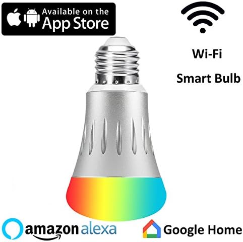 Wi-Fi Smart LED Light Bulb, BT A19 Multicolored LED Lamp, 60W Equivalent, Wireless Remote Control, No Hub Required, Compatible with Alexa and Google Home