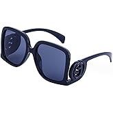 BCUYCF Women's Fashion Personalised Large Frame Sunglasses Cool Logo Square Sunglasses Travel Holiday Accessories