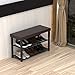 Simple Houseware Wood Top Shoe Storage Bench for Entryway, Dark Brown