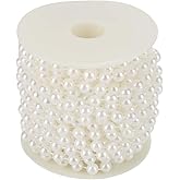 10m Roll 8mm White Artificial Pearl Beads String Garland for Wedding DIY Craft Home Decoration(White)