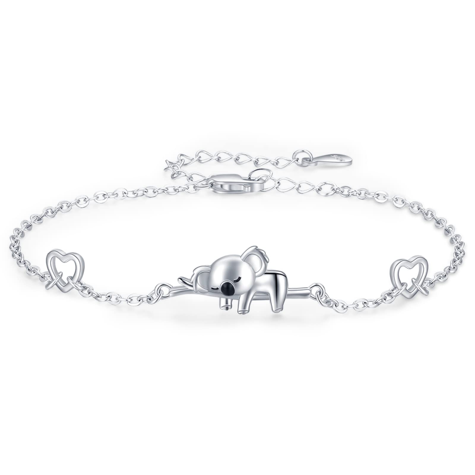 Midir&Etain Koala Bracelet 925 Sterling Silver Koala Bear Bracelet Cute Animal Jewellery Koala Gifts for Women Girls Girlfriend