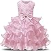 NNJXD Girl Dress Kids Ruffles Lace Party Wedding Dresses Size (90) 12-24 Months Pink
