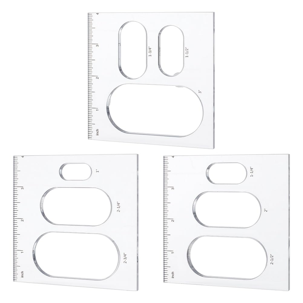 PH PandaHall 9 in 3 Oval Inlay Templates, Acrylic Router Stencils Template Drawing Scale Ruler Router Jig Templates Measuring Tool for Beginner Professional Home Use Woodworking, 4 inch