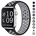 Zekapu Compatible with Watch Band 40mm 38mm, for Women Men, S/M, Breathable Silicone Sport Replacement Wrist Band Compatible for iWatch Series 5/4/3/2/1,Black-Gray