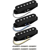 Amazon.com: FLEOR Pastilla de una sola bobina Alnico 5 Strat Pastillas de  guitarra cuello/medio/puente escalonadas para pastillas Squier Stratocaster  de repuesto, color negro : Instrumentos Musicales