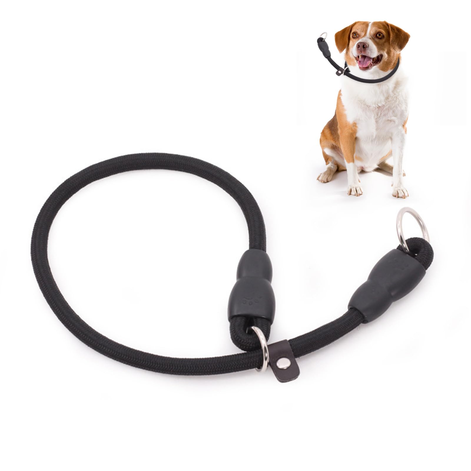 YUFFQOPC Dog Collar Slip Collar for Dogs Training Choke Collar for Dog Training Collar Round Nylon Rope Collar P-Collar No Pull Dog Chain for Small Medium Large Dogs, Training Lead for Dogs (S)