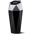 JUSTTOP Car Trash Can with Lid, Mini Diamond Design Portable Trash Can, Plastic Material and Multipurpose Organizers for Car,Home,Office(Silver)
