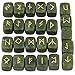 rockcloud Green Jade Rune Stones Tumbled Engraved Lettering Crystal Set for Wicca Crystals Healing Chakra Reiki