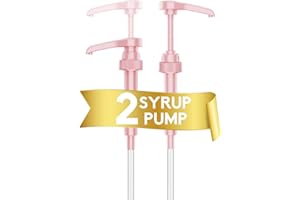 CHIRAMEN Pink Coffee Syrup Pumps, Compatible with 25.4 Oz/750ml Bottles, for Home, Coffee Bar, Drinking Mixes, Tea, Beverages, Cocktails (2)