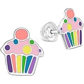 925 Sterling Silver Children's Candy and Sweets Stud Earrings